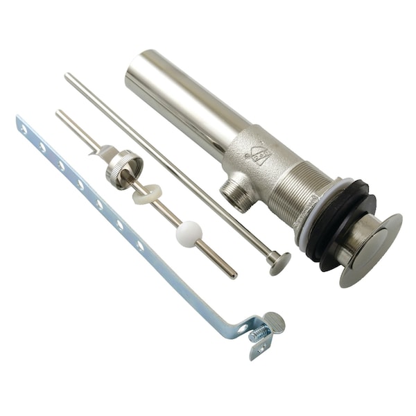 Brass PopUp Drain with Overflow, 22 Gauge, Polished Nickel